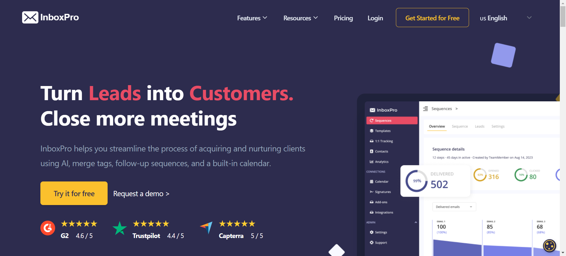 Inboxpro InboxPro: Streamline client acquisition with AI, merge tags, and follow-up sequences.