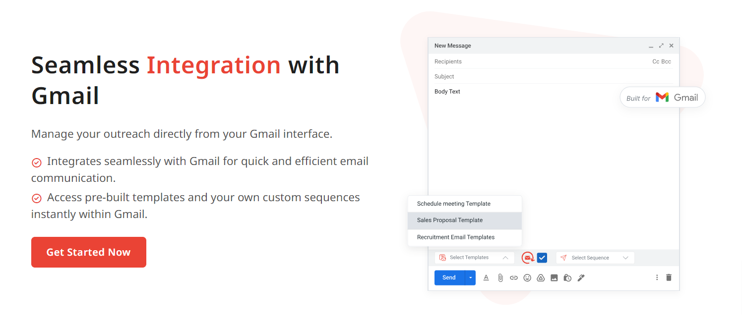 Gmail integration Email Follow-up Gmail Extension - Manage your outreach directly from your Gmail interface.